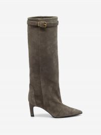 LELLA BALDI Stivale tc 70 camoscio con fibbia Tortora