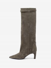 LELLA BALDI Stivale tc 70 camoscio con fibbia Tortora