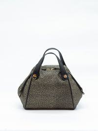 BORBONESE Borsa bauletto medio tessuto classico con tracolla 