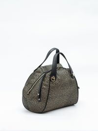 BORBONESE Borsa bauletto medio tessuto classico con tracolla 