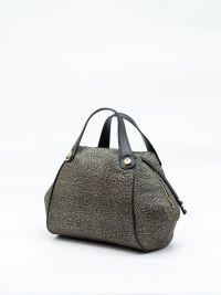 BORBONESE Borsa bauletto medio tessuto classico con tracolla 