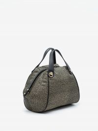 BORBONESE Borsa bauletto medio tessuto classico con tracolla 