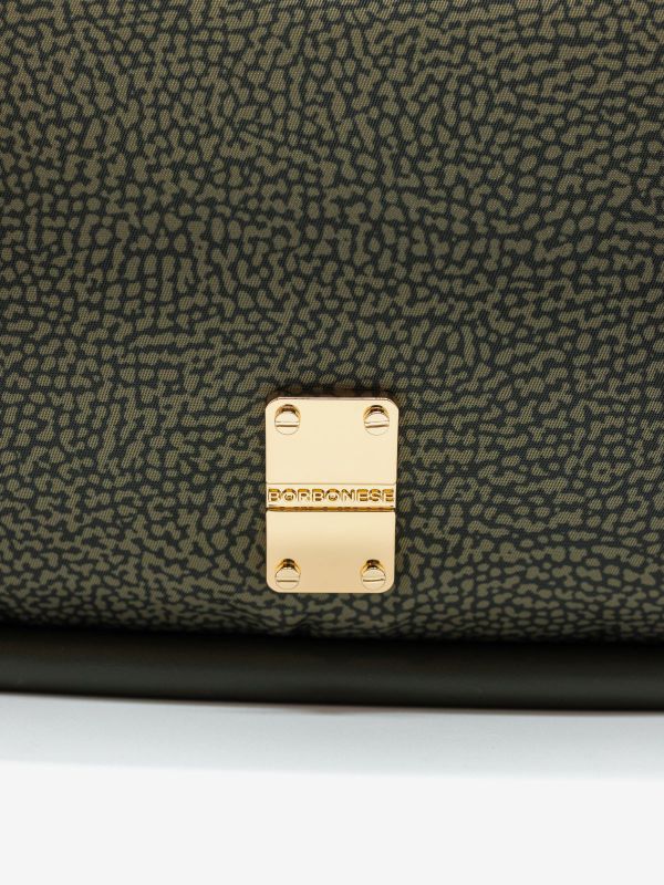 BORBONESE Borsa hobo un manico media tessuto Verde