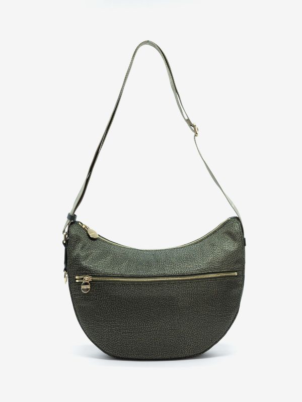 BORBONESE Luna bag con cerniera tessuto Verde