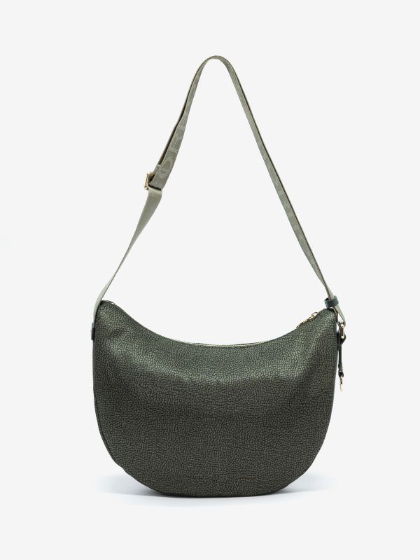 BORBONESE Luna bag con cerniera tessuto Verde