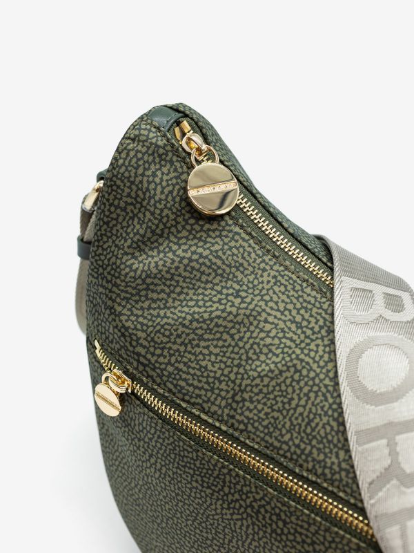 BORBONESE Luna bag con cerniera tessuto Verde