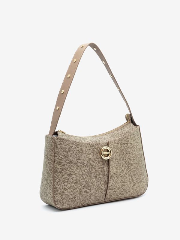 BORBONESE Borsa hobo graffiti media taupe 