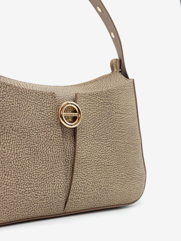BORBONESE Borsa hobo graffiti media taupe 
