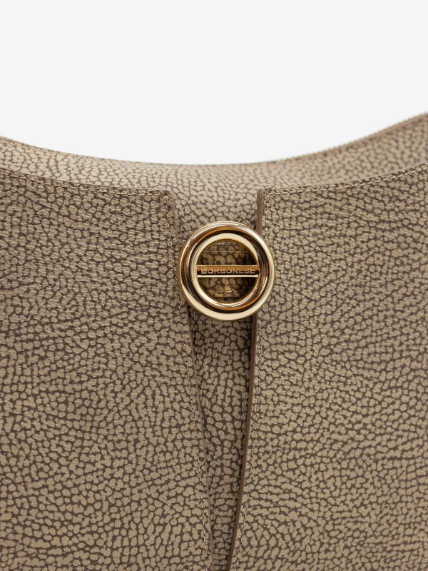BORBONESE Borsa hobo graffiti media taupe 