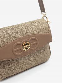 BORBONESE Borsa piccola un manico graffiti + riporto taupe 