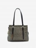 BORBONESE Borsa piccola un manico graffiti + riporto taupe 