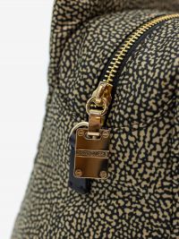 BORBONESE Borsa shopping piccola con due tasche tessuto classico 