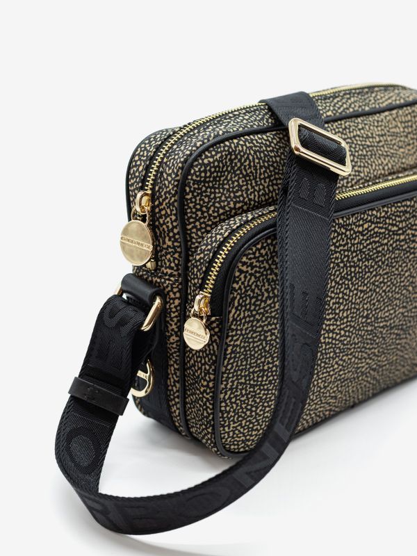 BORBONESE Camera case a tracolla tessuto classico 