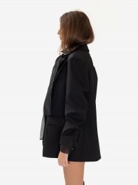 P.A.R.O.S.H. Blazer frescolana oversize con revers satinati Nero