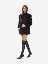 P.A.R.O.S.H. Blazer frescolana oversize con revers satinati Nero