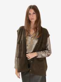 P.A.R.O.S.H. Gilet lana con tasche Verde oliva