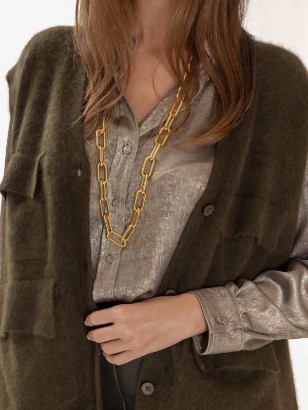 P.A.R.O.S.H. Gilet lana con tasche Verde oliva