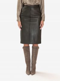 P.A.R.O.S.H. Gonna tubino pelle Verde oliva