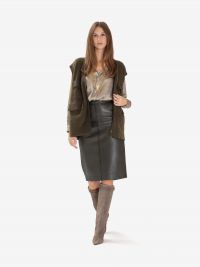 P.A.R.O.S.H. Gonna tubino pelle Verde oliva