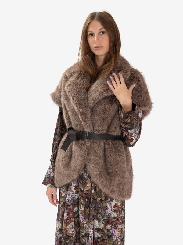 P.A.R.O.S.H. Gilet crèpe con cintura 