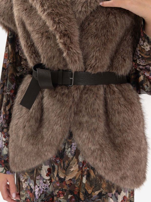 P.A.R.O.S.H. Gilet crèpe con cintura 