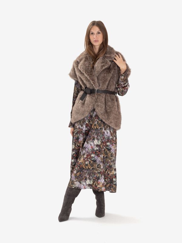 P.A.R.O.S.H. Gilet crèpe con cintura 