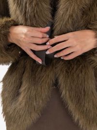 P.A.R.O.S.H. Giacca pelliccia corta con cintura Verde