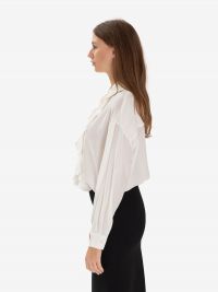 P.A.R.O.S.H. Camicia seta con rouches Panna