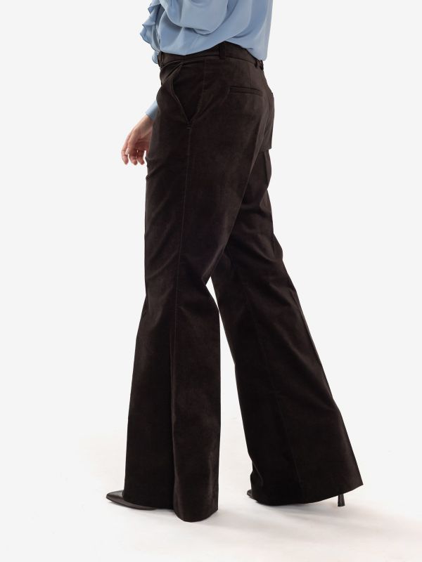 P.A.R.O.S.H. Pantalone velluto palazzo Marrone