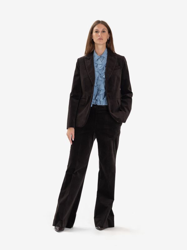 P.A.R.O.S.H. Pantalone velluto palazzo Marrone