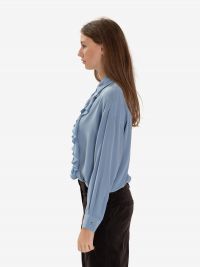 P.A.R.O.S.H. Camicia seta con rouches Celeste