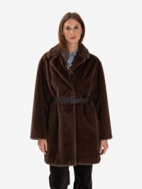 P.A.R.O.S.H. Ecopelliccia corta + cinta Marrone