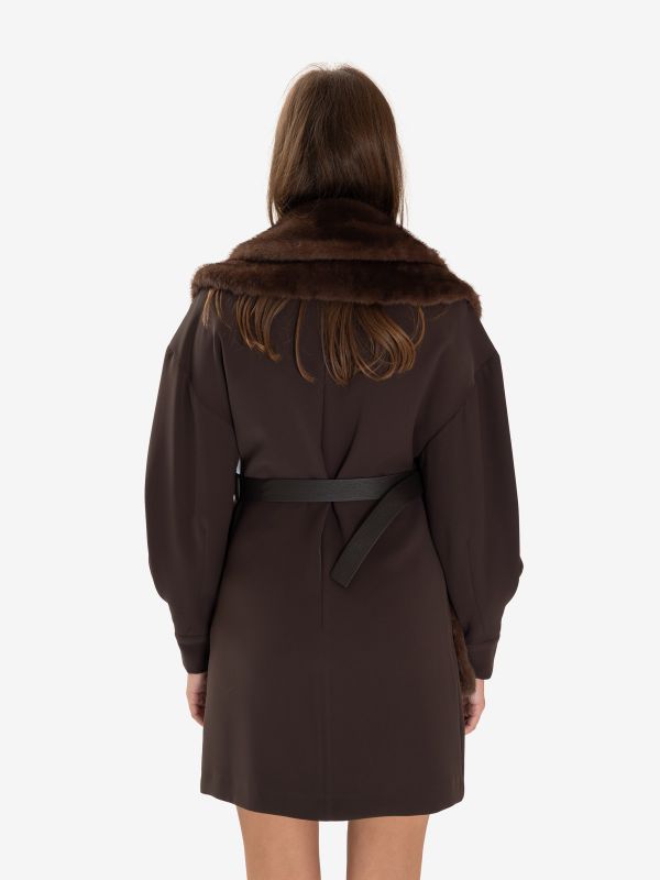 P.A.R.O.S.H. Gilet ecopelliccia con cintura Marrone