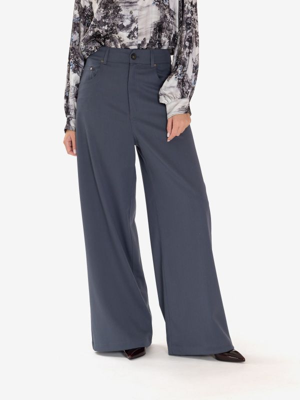 ERIKA CAVALLINI Pantalone palazzo frescolana Grigio