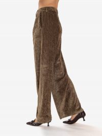 MOMONI' Pantalone palazzo velluto a coste Verde