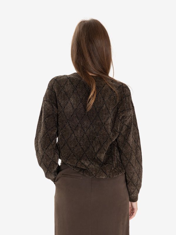 MOMONI' Maglione scollo a v lana lurex Verdone