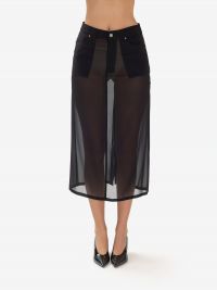 ERIKA CAVALLINI Gonna midi tubino trasparente Nero