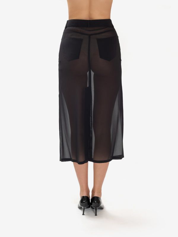 ERIKA CAVALLINI Gonna midi tubino trasparente Nero