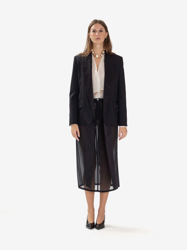 ERIKA CAVALLINI Gonna midi tubino trasparente Nero