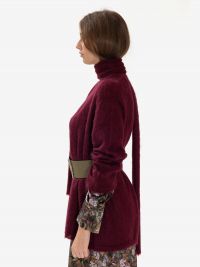 FORTE FORTE Cardigan over con sciarpetta Bordeaux