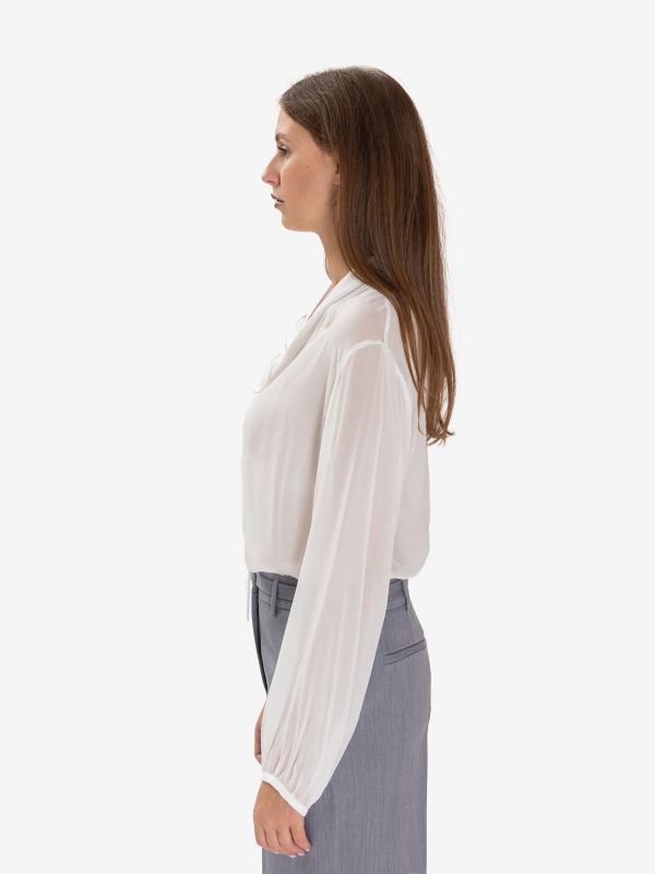 FORTE FORTE Camicia over georgette viscosa Bianco