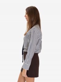 FORTE FORTE Camicia taffetà righe blu/bianca 