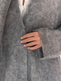 FORTE FORTE Cardigan over con sciarpetta Grigio