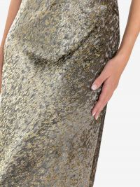 FORTE FORTE Abito sottoveste lurex velluto verde/oro 