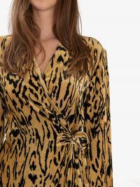 FORTE FORTE Abito incrociato velluto stampa animalier Miele