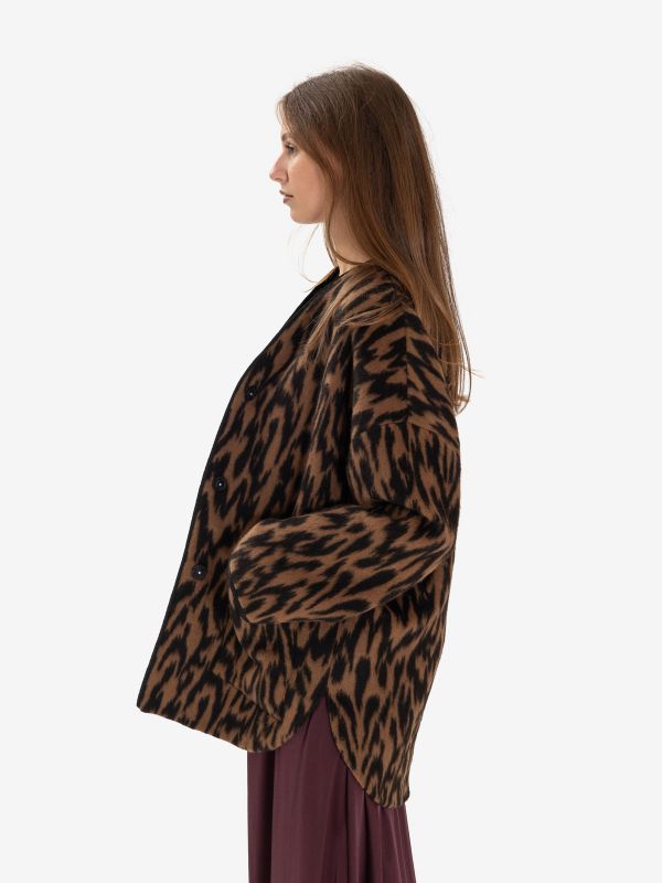 FORTE FORTE Giacca corta alpaca Maculato