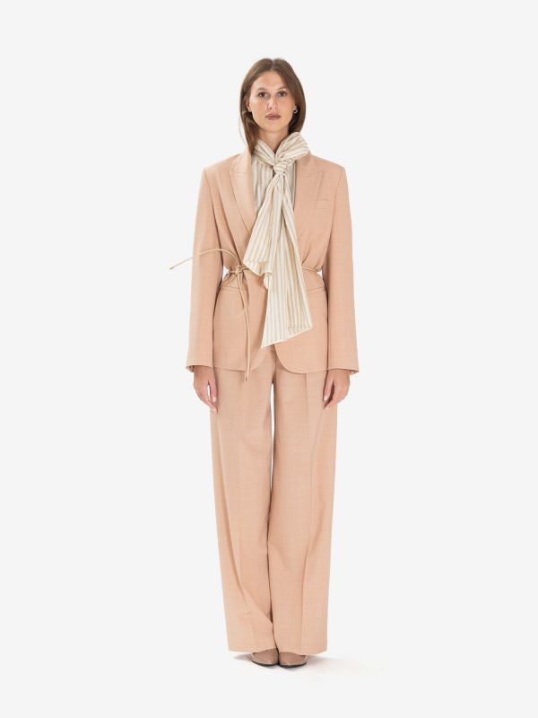 FORTE FORTE Blazer misto lana con cintura Rosa