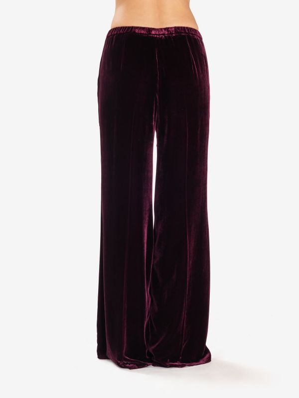 FORTE FORTE Pantalone flared velluto liscio Bordeaux