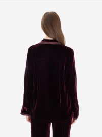 FORTE FORTE Camicia velluto profili raso Bordeaux