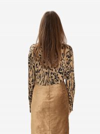 FORTE FORTE Camicia raso stampa maculata Miele